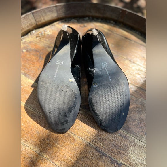 INC Gabriella Black Patent Leather peep toe 3" heels size 9.5 M - Picture 8 of 8